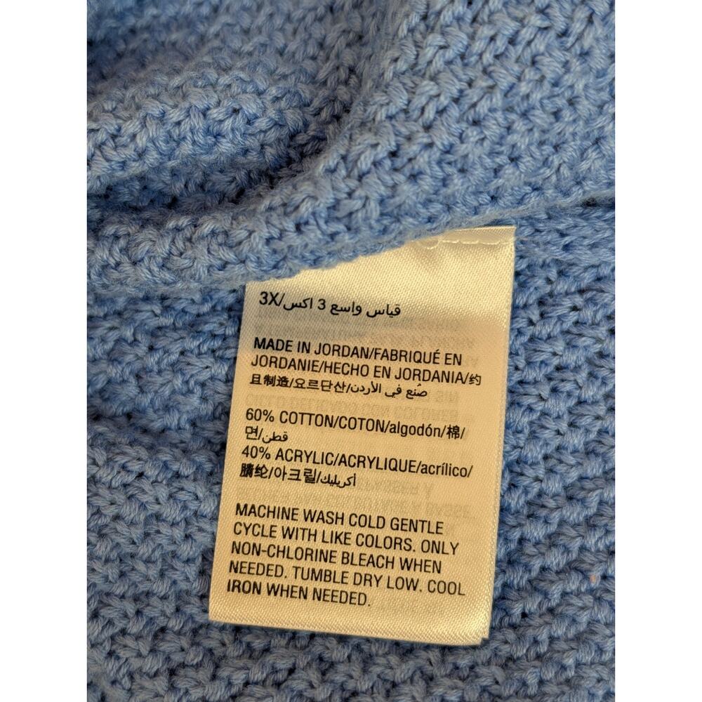 Charter Club Womens Blue Long Sleeve Tunic Pullover Knit Sweater Plus Size 3X - Picture 8 of 8